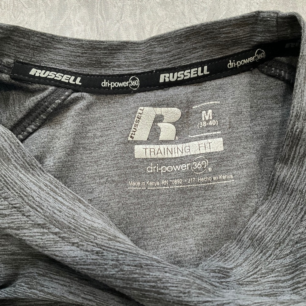 Russell Athletic Mens Dri-Power 360 Training Fit Long Sleeve Shirt Gray M Hiking - Picture 8 of 10